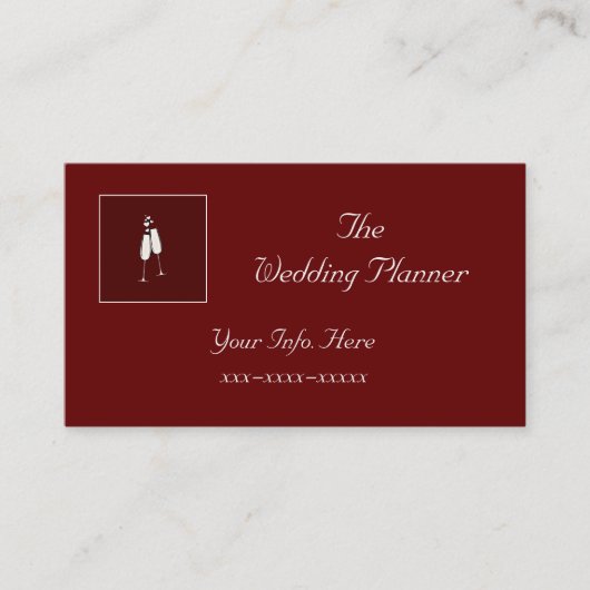 カスタムレッドシャンパンビジネスカード 名刺 (正面)