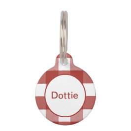 カスタムレッドジンガムペット用名札 ペット　ネームタグ