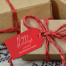 カスタムレッドハッピーホリデーズギフトラベル