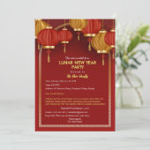 カスタムレッドハ中国のピー新年パーティー 招待状 (スタンド正面)
