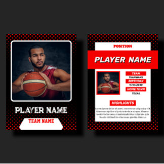 カスタムレッドバスケットボルトレーディングカードプレイヤープロフィール コーリングカード