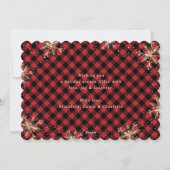 カスタムレッドバッファロープレイド金ゴールドクリスマスカード シーズンカード (裏面)