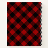 カスタムレッドバッファロープレイド ノートブック (裏面)