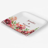 カスタムレッドピンクオレンジフラワー紙プレート ペーパープレート (傾斜あり)