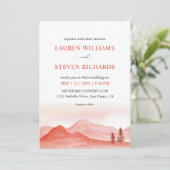 カスタムレッドピンクピーチデザートマウン結婚ズ 招待状 (スタンド正面)