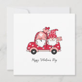 カスタムレッドブラックモダンハッピーバレンタインデー サンキューカード (正面)