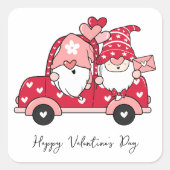 カスタムレッドブラックモダンハッピーバレンタインデー スクエアシール (正面)