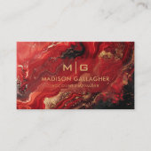 カスタムレッドブラック金ゴールド宇宙プロフェッショナル 名刺 (正面)