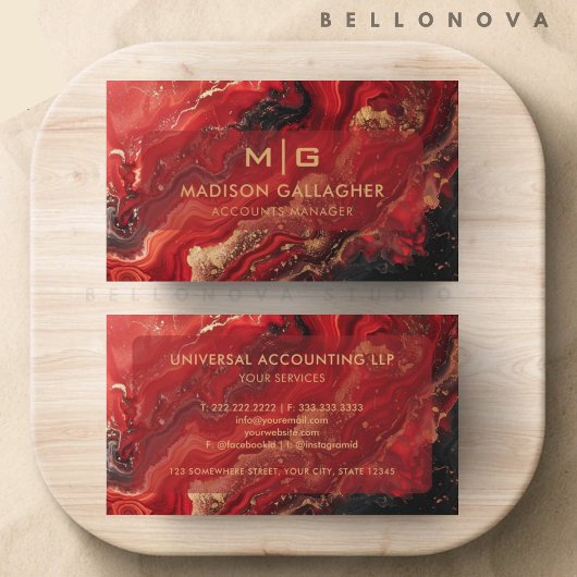 カスタムレッドブラック金ゴールド宇宙プロフェッショナル 名刺