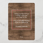 カスタムレッドベリーグリーンホリーリーフ金ゴールド 箔シーズンカード (裏面)