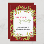 カスタムレッドベリーグリーンホリー植物株 シーズンカード (正面/裏面)