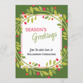 カスタムレッドベリーグリーンホリー植物株 シーズンカード (正面)