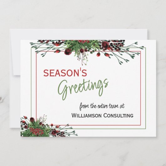 カスタムレッドベリーグリーンホリー植物株 シーズンカード (正面)