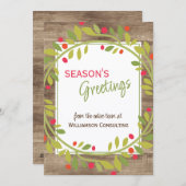 カスタムレッドベリーグリーンホリー植物株 シーズンカード (正面/裏面)