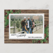 カスタムレッドベリーグリーンホリー植物株 ポストカード (正面)