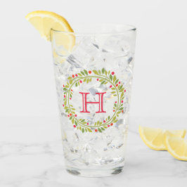 カスタムレッドホリーベリーグリーン葉リース タンブラーグラス