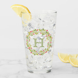 カスタムレッドホリーベリーグリーン葉リース タンブラーグラス