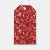 カスタムレッドホワイトウィンター（鳥）ショウジョウコウカンチョウハッピーホリデイズ ギフトタグ (裏面)