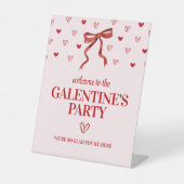 カスタムレッドボウガレンティーヌの日パーティーウェルカムサイン 台座サイン (正面)