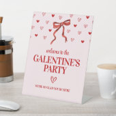 カスタムレッドボウガレンティーヌの日パーティーウェルカムサイン 台座サイン (インサイチュ)