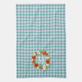 カスタムレッドポピズホワイトイエローデイジーリース キッチンタオル (縦)