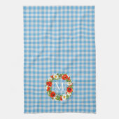 カスタムレッドポピズホワイトイエローデイジーリース キッチンタオル (縦)