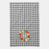 カスタムレッドポピズホワイトイエローデイジーリース キッチンタオル (縦)