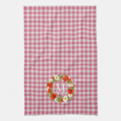 カスタムレッドポピズホワイトイエローデイジーリース キッチンタオル (縦)