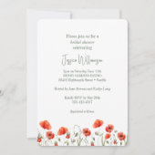 カスタムレッドポピーガーデンフローラシックブライダルシャワー 招待状 (正面)