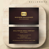 カスタムレッドマルーン金ゴールドクリエイティブメディアプロフェッショナル 名刺