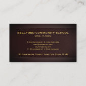 カスタムレッドマルーン金ゴールドプロフェッショナル 名刺 (裏面)