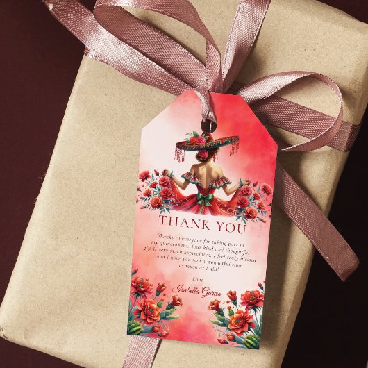 カスタムレッドメキシコスタイルキンセアニラ ギフトタグ