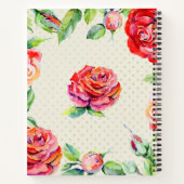 カスタムレッドローズ金ゴールド結婚ズブライダルシャワーシック ノートブック (裏面)