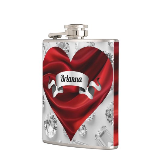 カスタムレッドローゼズウォメンズリキュールビニールフラ包まれたスコ フラスク (左)
