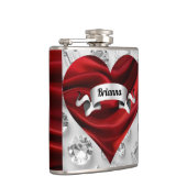 カスタムレッドローゼズウォメンズリキュールビニールフラ包まれたスコ フラスク (右)