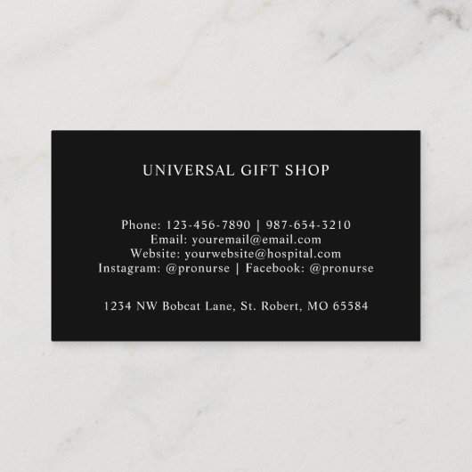 カスタムレッド白黒ストライプ水玉模様モノグラム 名刺 (裏面)