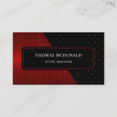 カスタムレッド白黒ストライプ水玉模様モノグラム 名刺 (正面)