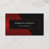 カスタムレッド白黒ストライプ水玉模様モノグラム 名刺 (正面)