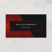 カスタムレッド白黒ストライプ水玉模様モノグラム 名刺 (正面)