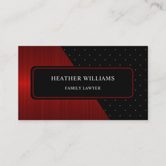 カスタムレッド白黒ストライプ水玉模様モノグラム 名刺 (正面)