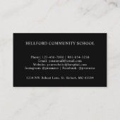 カスタムレッド白黒ストライプ水玉模様モノグラム 名刺 (裏面)