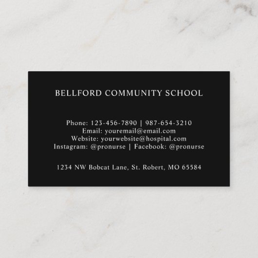 カスタムレッド白黒ストライプ水玉模様モノグラム 名刺 (裏面)