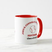 カスタムレッド高校野球選手 マグカップ (正面右)