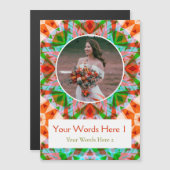 カスタムレッド・グリーン結婚・クリスマスサンキューカード マグネット招待状 (正面/裏面)