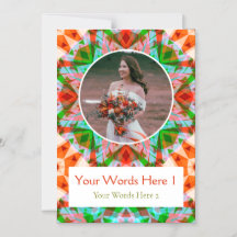 カスタムレッド・グリーン結婚・クリスマスサンキューカード