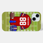 カスタムレッド&ブルーサッカージャージーオンフィールド Case-Mate iPhoneケース (裏面 (横))