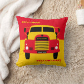 カスタムレトロのパーソナライズ赤トラック黄色トラック クッション (ブランケット)