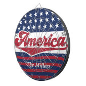 カスタムレトロアメリカ国旗7月4日 ダーツボード (正面右)