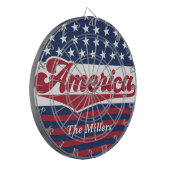 カスタムレトロアメリカ国旗7月4日 ダーツボード (正面左)