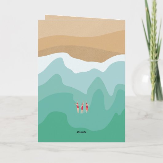 カスタムレトロオープンウォーター40歳の誕生日 カード (裏面)